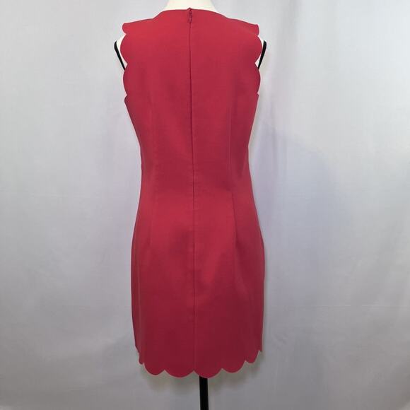 J Crew sleeveless scallop edge arm hem coral salmon mini dress women size 4 - Picture 4 of 12